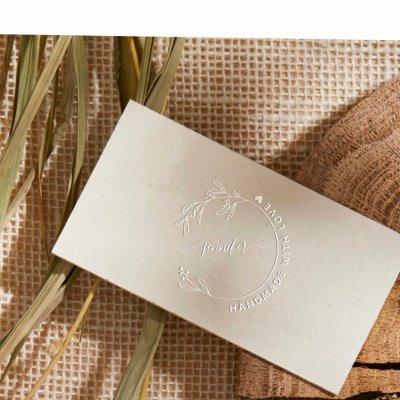 Hand-drawn Botanical Custom Handmade with Love Embosser