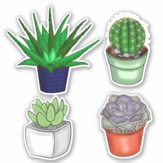 Hand Drawn Cacti and Succulents Sticker