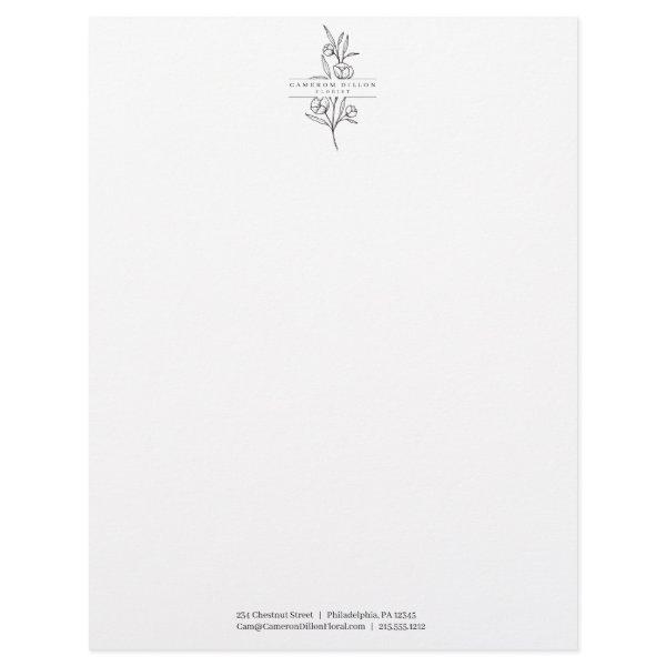 Hand Drawn Florist Botanical Flower Shop Letterhead