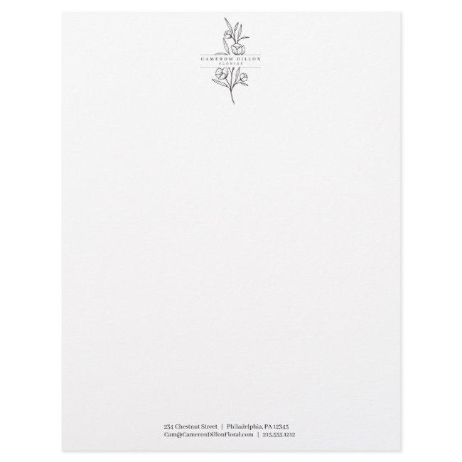 Hand Drawn Florist Botanical Flower Shop Letterhead