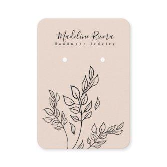 Hand Drawn Foilage Handmade Earring Display Card