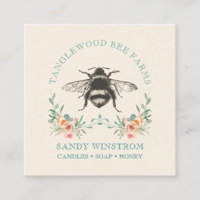 Hand Drawn Honey Bee Apiary Honey Products Square