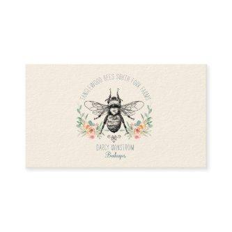 Hand Drawn Honey Bee Beekeeper Apiary Floral