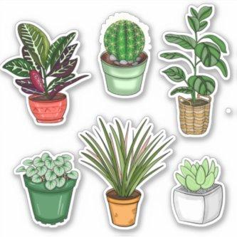 Hand Drawn Houseplant Art    Sticker