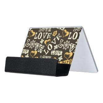 Hand Drawn Love Pattern Desk  Holder