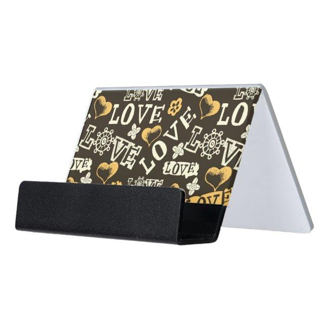 Hand Drawn Love Pattern Desk Holder