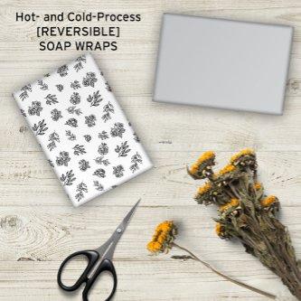 🌿🌹 Hand-Drawn Roses Black + White Soap Wraps