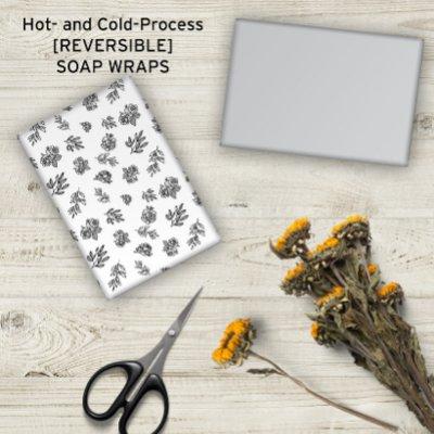 🌿🌹 Hand-Drawn Roses Black + White Soap Wraps