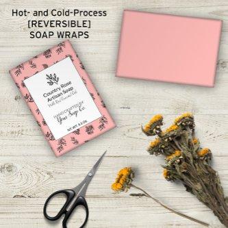 🌹🌿 Hand-Drawn Roses & Leaves Blush Soap Wraps