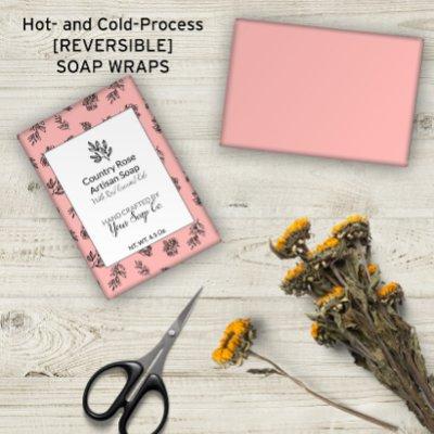 🌹🌿 Hand-Drawn Roses & Leaves Blush Soap Wraps