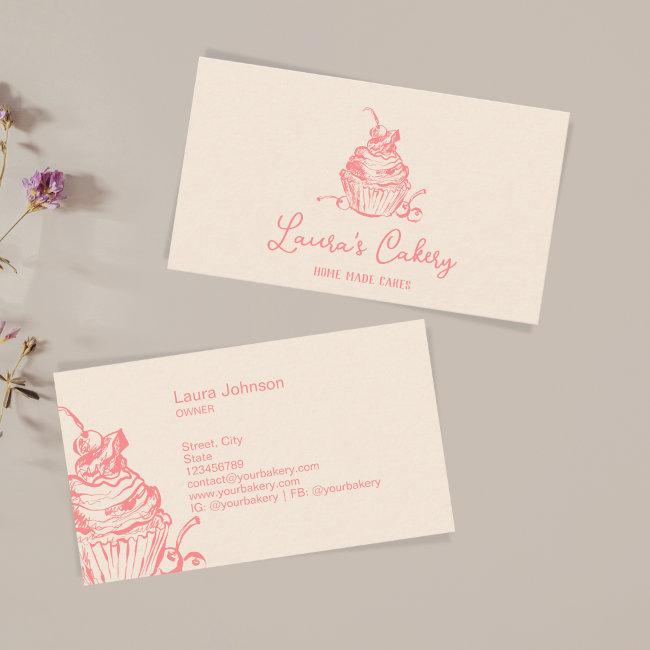 Hand Drawn Sweet Cupcake Bakery Pastry Chef
