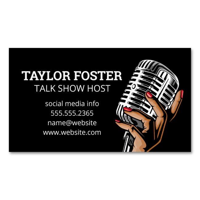 Hand Holding Microphone | Singer | Radio Host Magnet