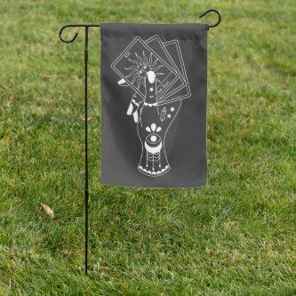 Hand Holding Tarot Cards Garden Flag