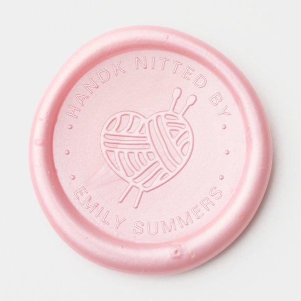 Hand Knitted With Love By Custom Name Wax Seal Sticker