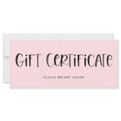 Hand Lettered Font Pale Pink | Gift Certificate