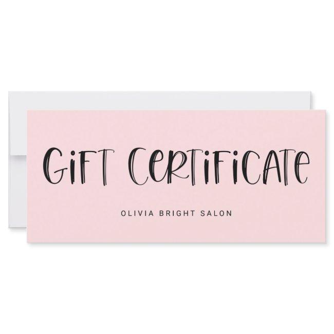 Hand Lettered Font Pale Pink | Gift Certificate