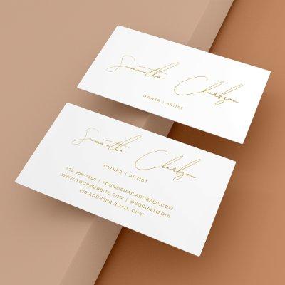 Hand-Lettered Gold Script Minimalist Cream Beige