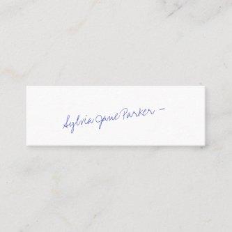 Hand Lettered Name Blue Ink Signature Simple Mini