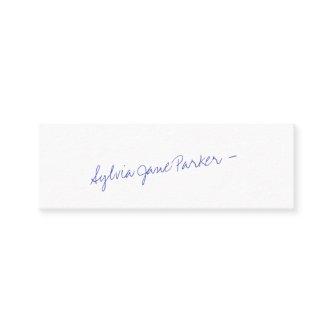 Hand Lettered Name Blue Ink Signature Simple Mini