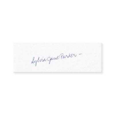 Hand Lettered Name Blue Ink Signature Simple Mini