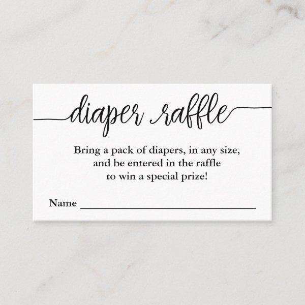 Hand Lettered Script Diaper Raffle Enclosure Card