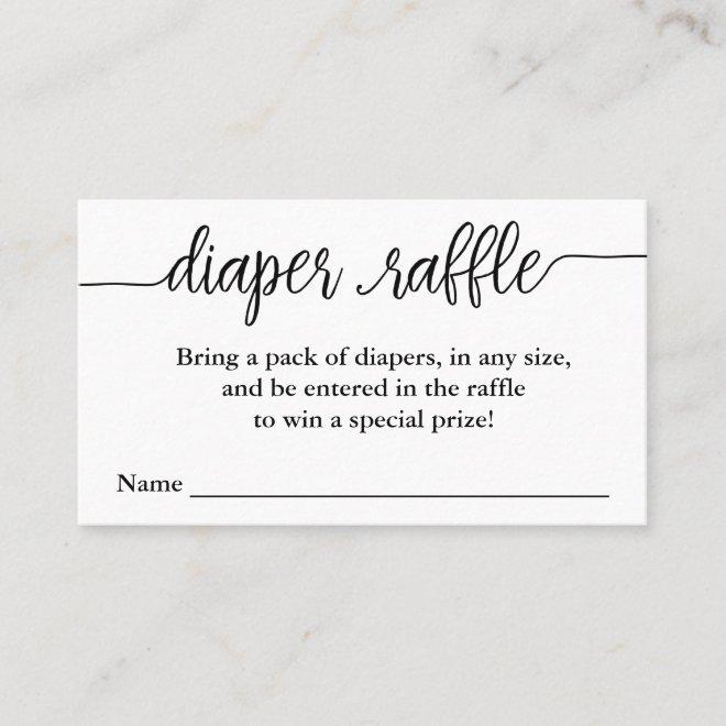 Hand Lettered Script Diaper Raffle Enclosure Card