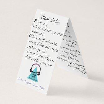 Hand-out checklist card