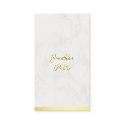 Hand Script Name Gold Marble Elegant Template