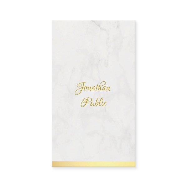 Hand Script Name Gold Marble Elegant Template