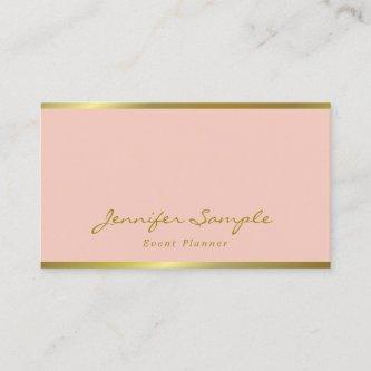 Hand Script Pink Gold Modern Elegant Event Planner