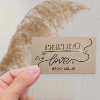 Handcrafted with Love Gold Sewing Needle Kraft