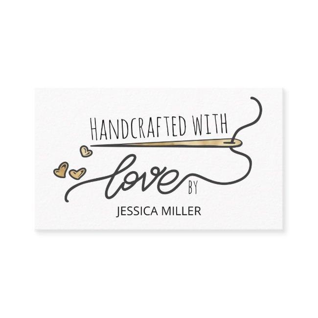 Handcrafted with Love Gold Sewing Needle White
