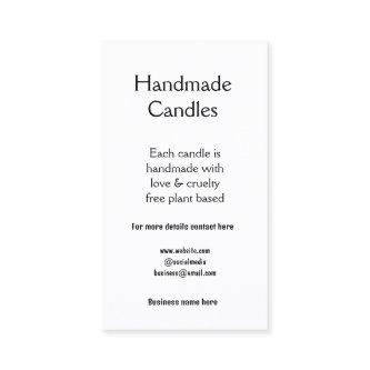 handmade candles add contact details business q r