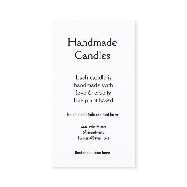 handmade candles add contact details business q r