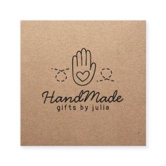 Handmade crafts modern brown kraft paper rustic calling card