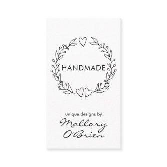 Handmade Doodle Wreath Hearts and Foliage Vertical