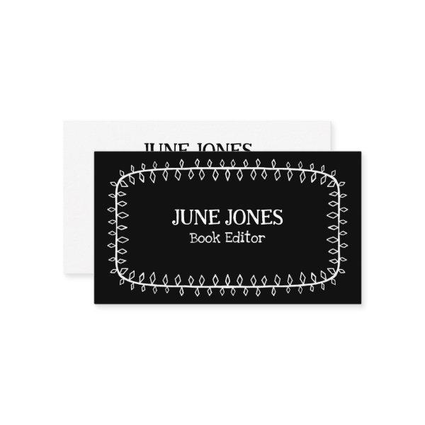Handmade Frame Doodle Whimsical Custom Black&White