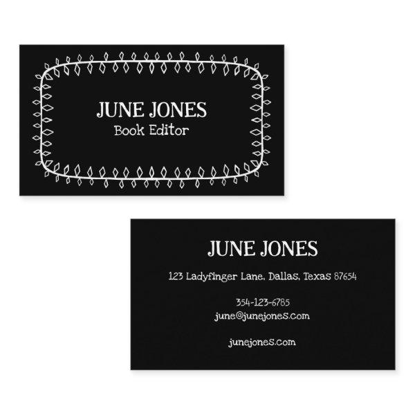 Handmade Frame Doodle Whimsical Custom Black&White