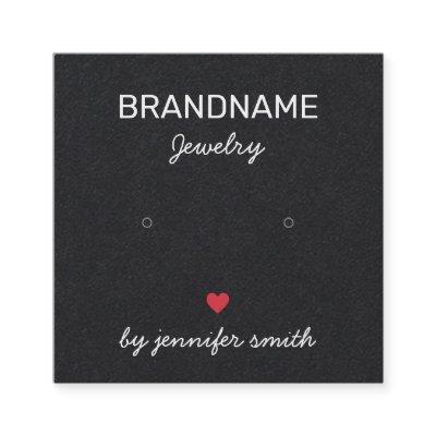 Handmade Jewelry Earrings Studs Display Black Square