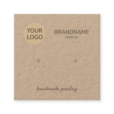 Handmade Jewelry Earrings Studs Display Card Logo