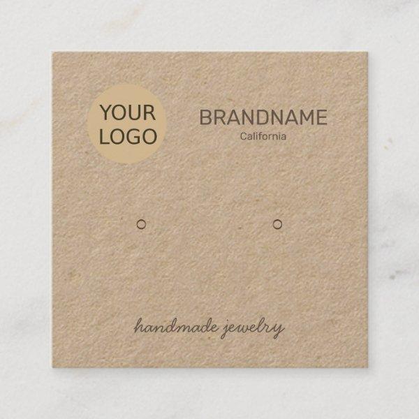 Handmade Jewelry Earrings Studs Display Card Logo