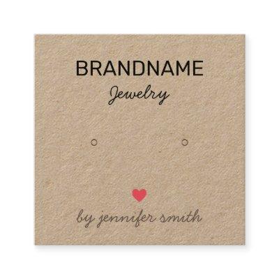Handmade Jewelry Heart Earrings Studs Display Card