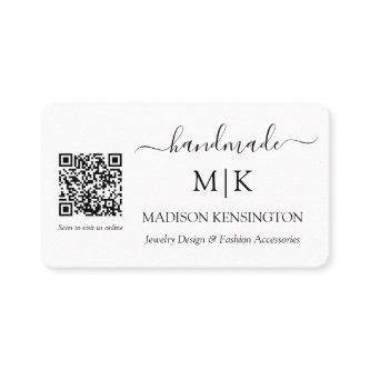 Handmade Monogram or Add Logo Business QR Card