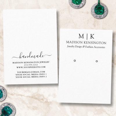 Handmade Monogram or Add Logo Earring Display