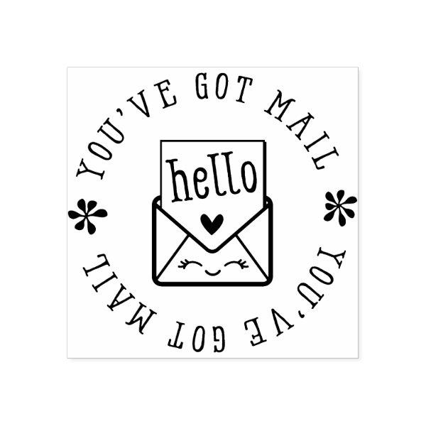 HANDMADE PACKAGING cute envelope you've got mail Rubber Stamp