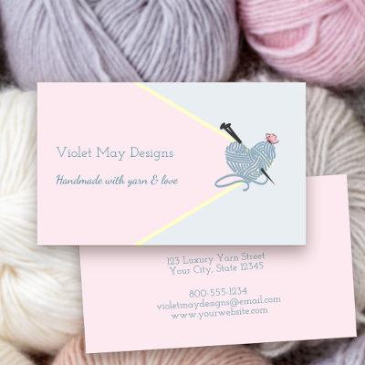 Handmade Pastel Pink Blue Knitting or Yarn Craft