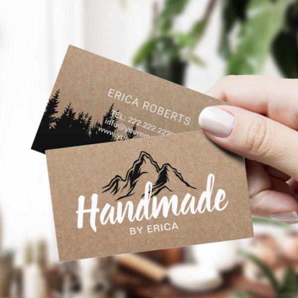 Handmade Products Mountain Typography Rustic Kraft