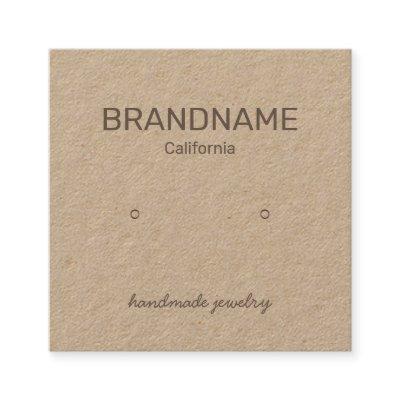 Handmade Simple Earrings Studs Display Card Logo