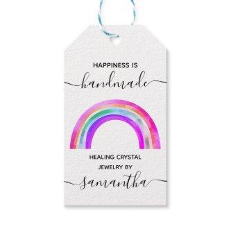 Handmade Vibrant Rainbow Editable Text Gift Tags