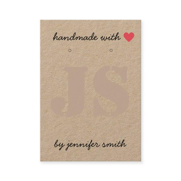 Handmade with Heart Earrings Display Card Holder